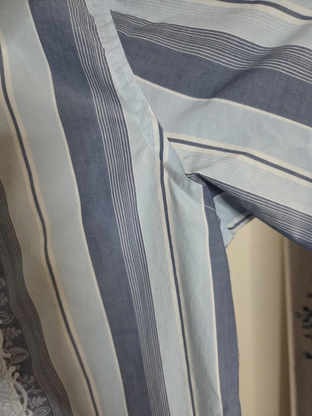 Men's Blue Striped Short-Sleeve Shirt by Banana Republic